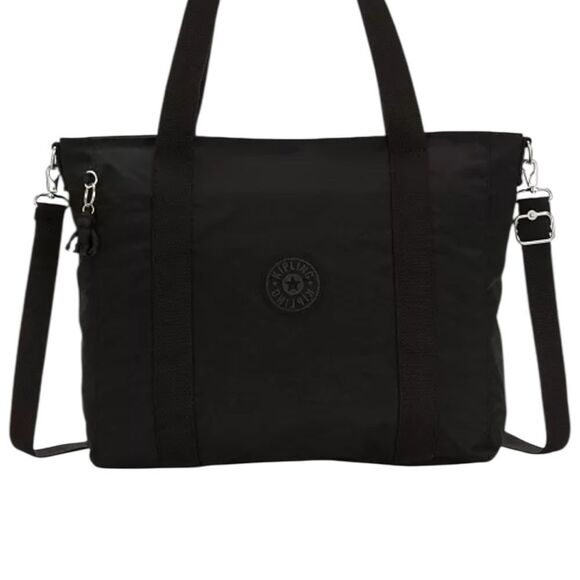 Black Kipling Asseni Tote Bag with Adjustable Straps - Picture 1 of 7